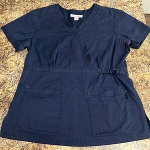 Koi Stretch top- Navy